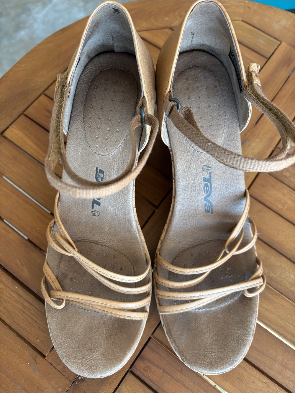 Teva Tan Strappy Wedge Sandals